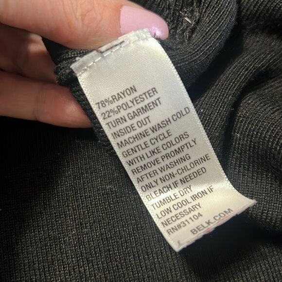 Kim Rogers Womens Black Button Accent 3/4 Sleeve Top L - Picture 3 of 4